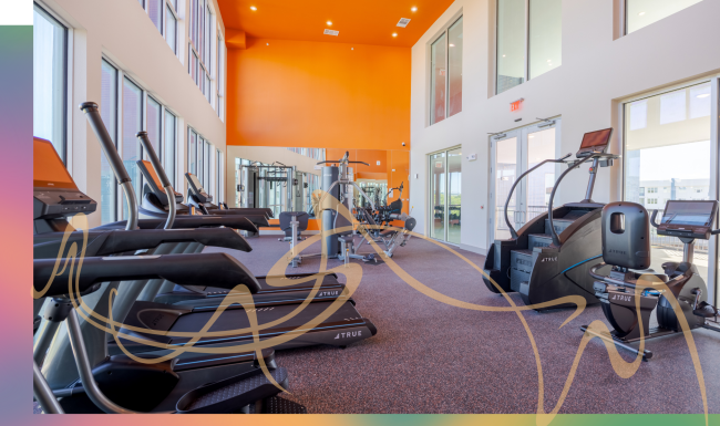 Get your workout on Open and well-lit fitness center
